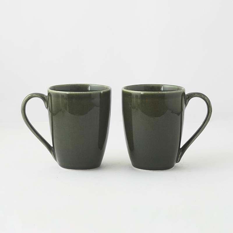 Buy Jivina Olive Mug (400 ML) - Set Of Two Mug & Tea Cup from Vaaree