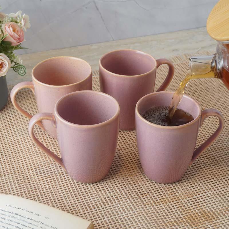 Buy Jivina Pink Mug (400 ML) - Set Of Four Mug & Tea Cup from Vaaree