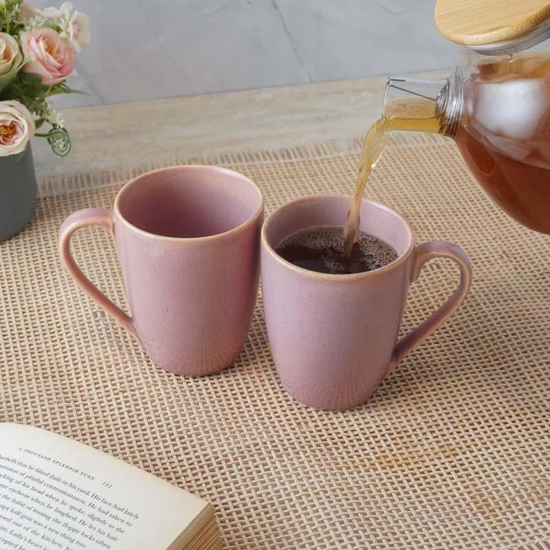 Buy Jivina Pink Mug (400 ML) - Set Of Two Mug & Tea Cup from Vaaree