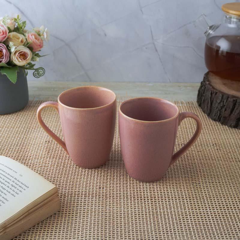 Buy Jivina Pink Mug (400 ML) - Set Of Two Mug & Tea Cup from Vaaree