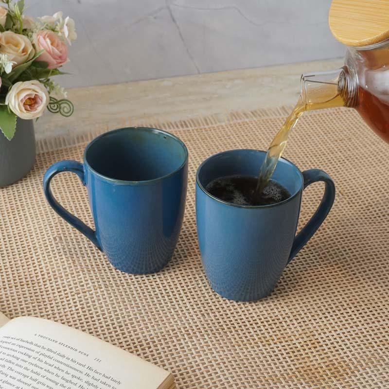 Buy Jivina Prussian Mug (400 ML) - Set Of Two Mug & Tea Cup from Vaaree