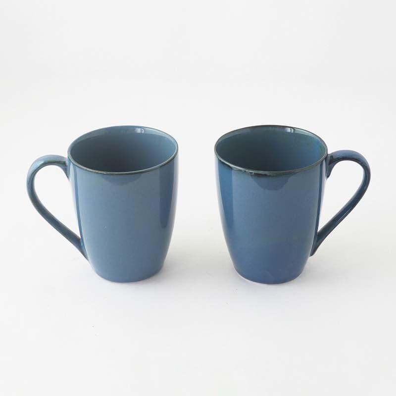 Buy Jivina Prussian Mug (400 ML) - Set Of Two Mug & Tea Cup from Vaaree