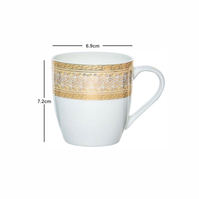 Mug & Tea Cup - Kavero Goldlace Mug (170 ML) - Set Of Six