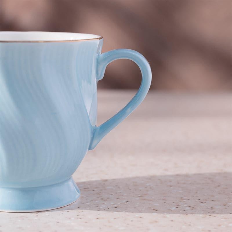 Mug & Tea Cup - Kino Wavy Sky Blue Mug (200 ML) - Set Of Six