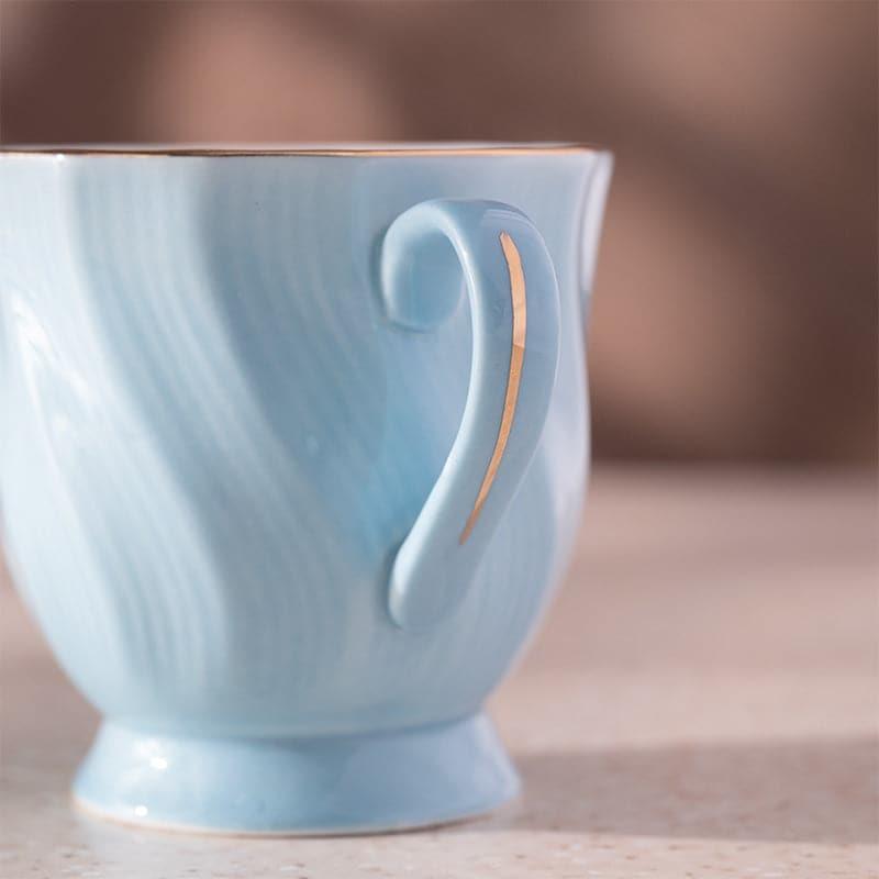 Mug & Tea Cup - Kino Wavy Sky Blue Mug (200 ML) - Set Of Six