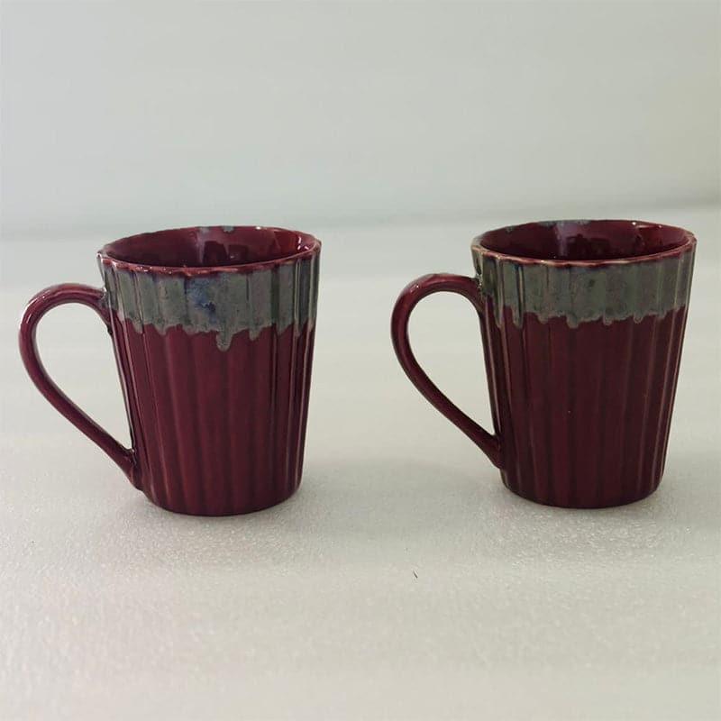 Mug & Tea Cup - Laroon Mug Red Grey - Set Of Two