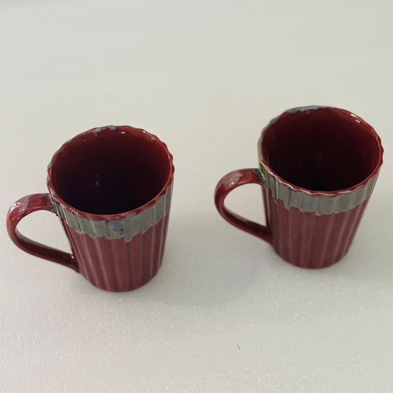 Mug & Tea Cup - Laroon Mug Red Grey - Set Of Two