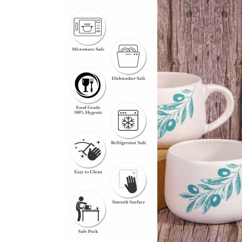 Buy Leaf Me Pretty Mug - Set Of Two Mug & Tea Cup from Vaaree