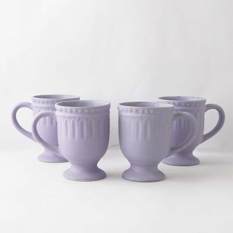 Mug & Tea Cup - Lilac Delphine Ceramic Mug (300 ML) - Set Of Four
