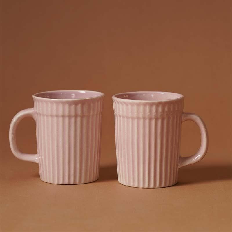 Buy Limso Ribbed Mugs (Pink) - Set Of Two Mug & Tea Cup from Vaaree