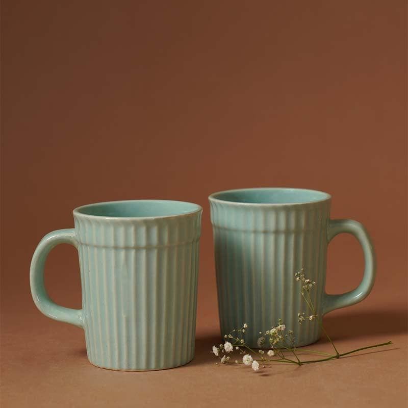 Mug & Tea Cup - Limso Ribbed Mugs (Sky) - Set Of Two