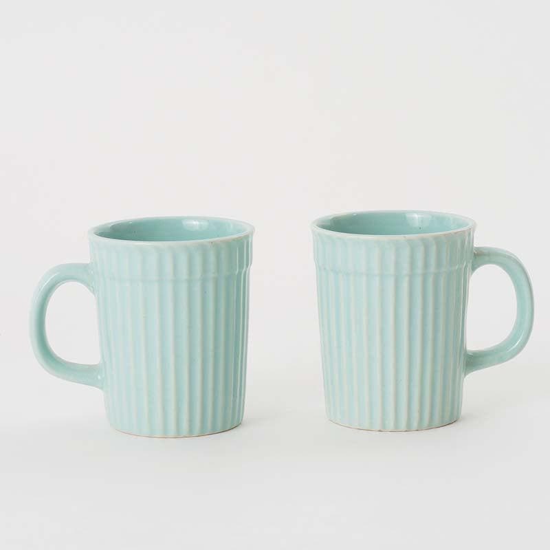 Mug & Tea Cup - Limso Ribbed Mugs (Sky) - Set Of Two