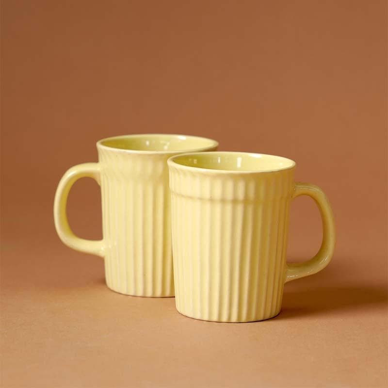 Buy Limso Ribbed Mugs (Yellow) - Set Of Two Mug & Tea Cup from Vaaree