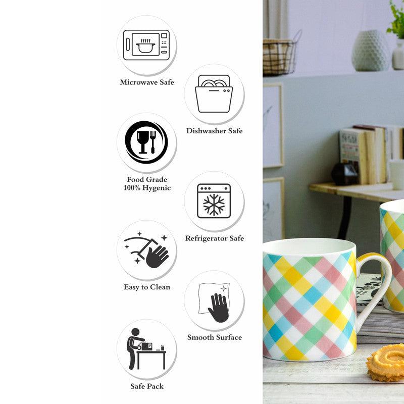 Buy Maxi Cross Stripe Mug (360 ML) - Set Of Two Mug & Tea Cup from Vaaree