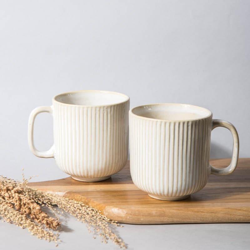 Buy Mezo Ribbed Mug (350 ML) - Set Of Two Mug & Tea Cup from Vaaree