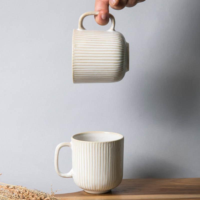 Buy Mezo Ribbed Mug (350 ML) - Set Of Two Mug & Tea Cup from Vaaree