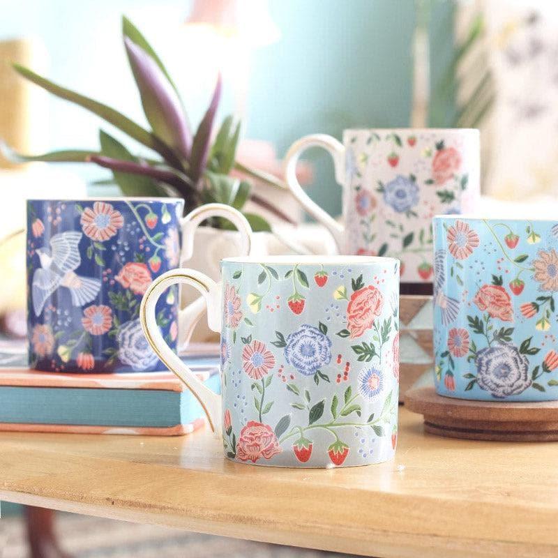 Buy Midsummer Fine China Tea Mugs - Set Of 4 Mug & Tea Cup from Vaaree