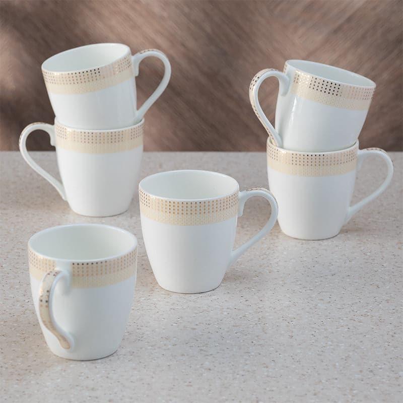 Mug & Tea Cup - Mirona Goldline Mug (200 ML) - Set Of Six