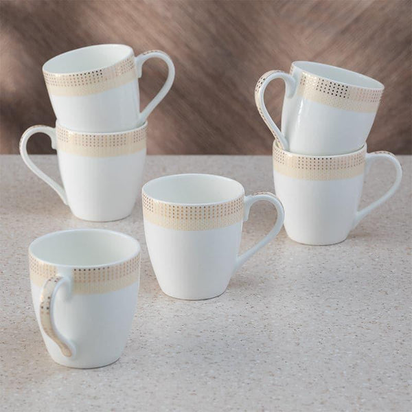 Mug & Tea Cup - Mirona Goldline Mug (200 ML) - Set Of Six