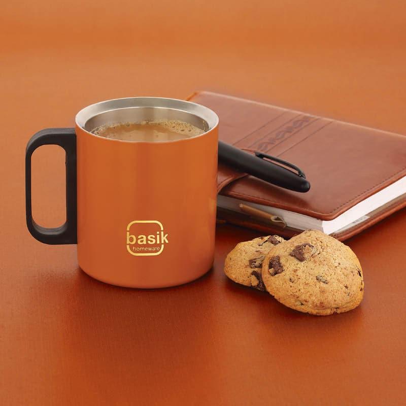 Buy Moira Stainless Steel Mug (270 ML) - Orange Mug & Tea Cup from Vaaree