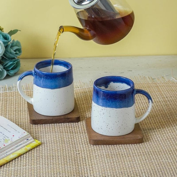 Mug & Tea Cup - Nouvelle Ceramic Mug (Blue) - Set Of Two