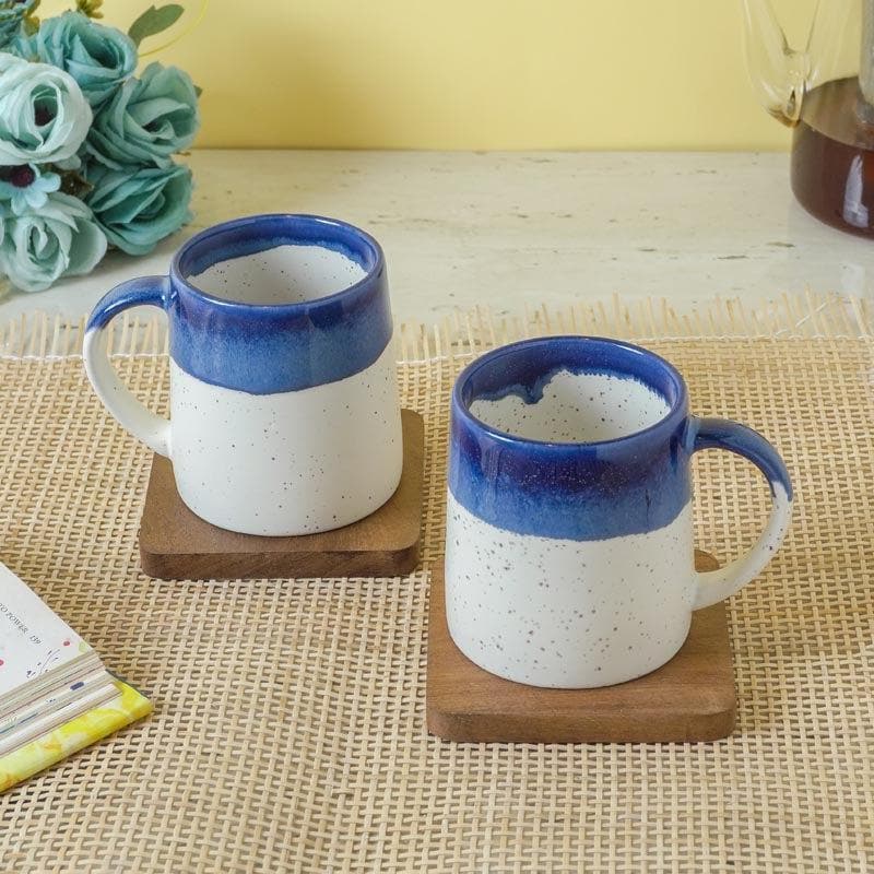 Mug & Tea Cup - Nouvelle Ceramic Mug (Blue) - Set Of Two