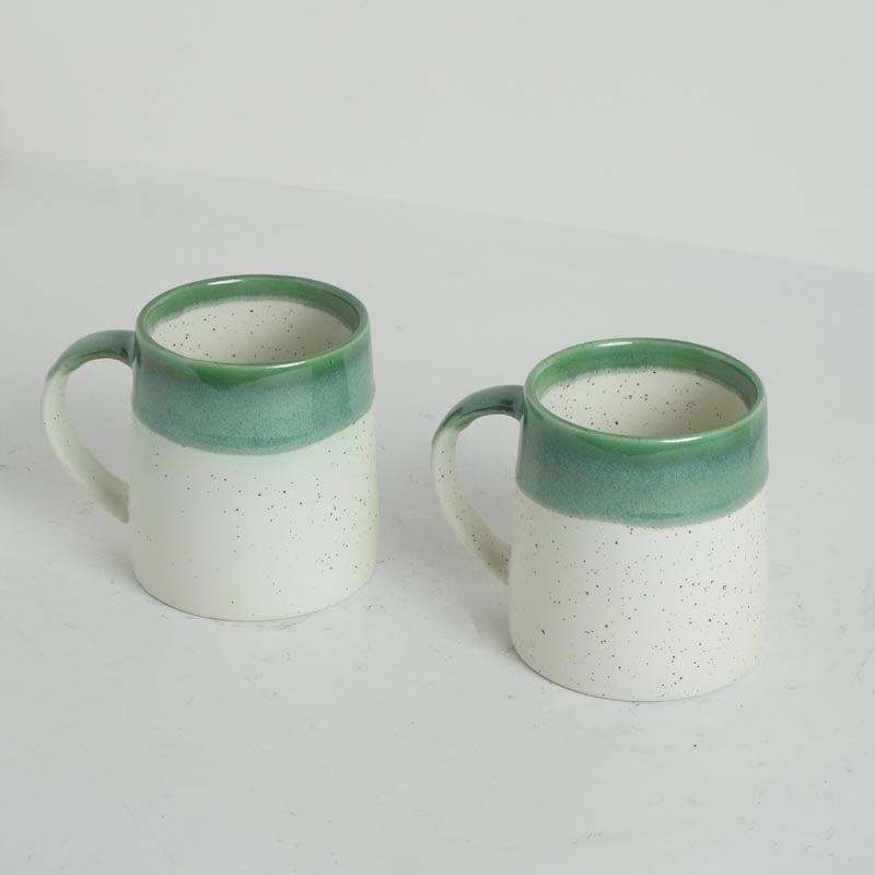 Buy Nouvelle Ceramic Mug (Green) - Set Of Two Mug & Tea Cup from Vaaree