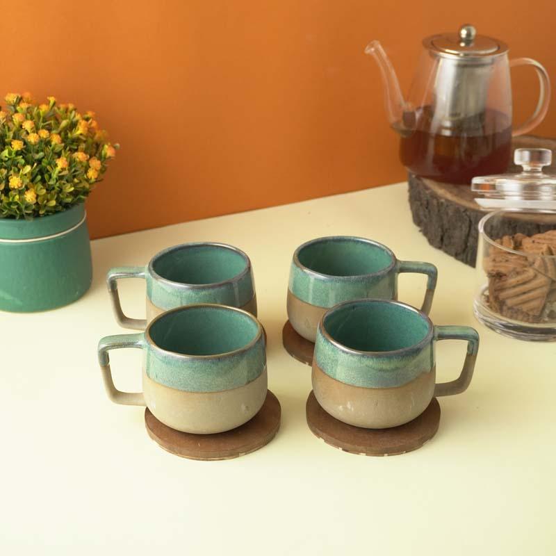 Buy Nouvelle Teal Cups (200 ML) - Set Of Four Mug & Tea Cup from Vaaree