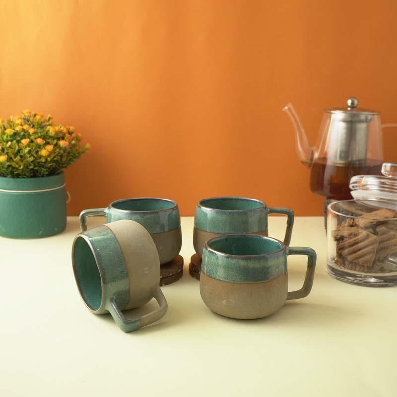 Buy Nouvelle Teal Cups (200 ML) - Set Of Four Mug & Tea Cup from Vaaree