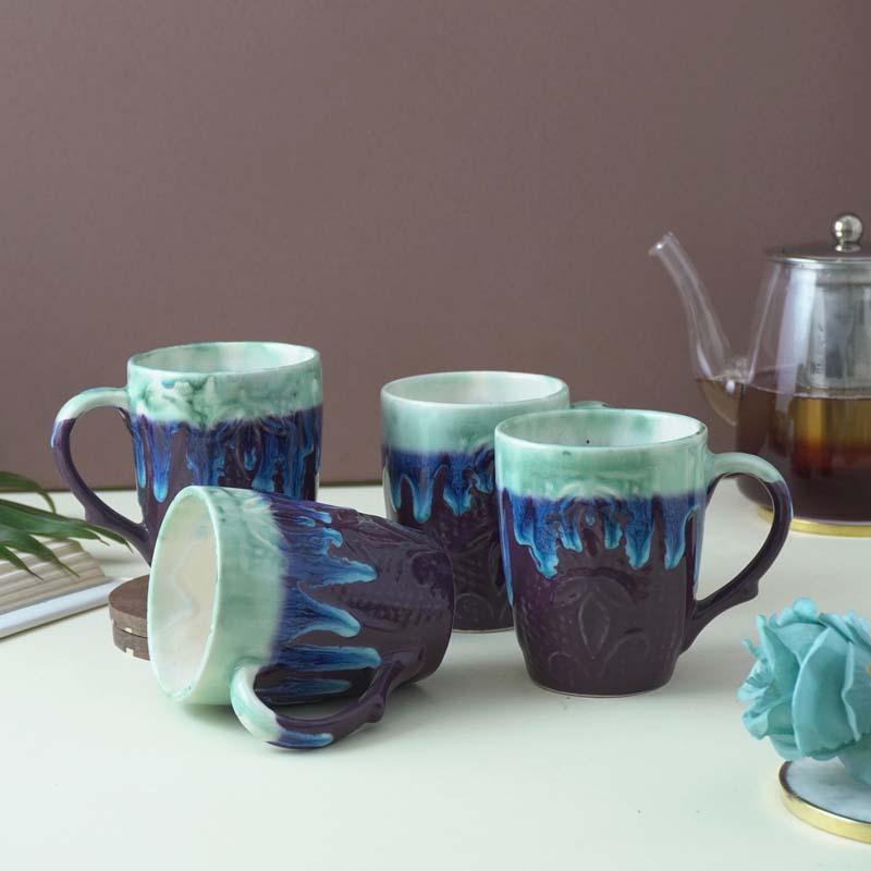 Buy Ocean Wave Ceramic Mug (300 ML) - Set Of Four Mug & Tea Cup from Vaaree