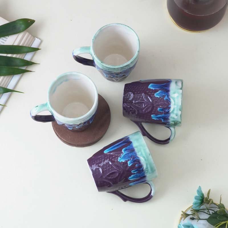 Buy Ocean Wave Ceramic Mug (300 ML) - Set Of Four Mug & Tea Cup from Vaaree