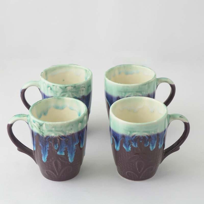 Buy Ocean Wave Ceramic Mug (300 ML) - Set Of Four Mug & Tea Cup from Vaaree