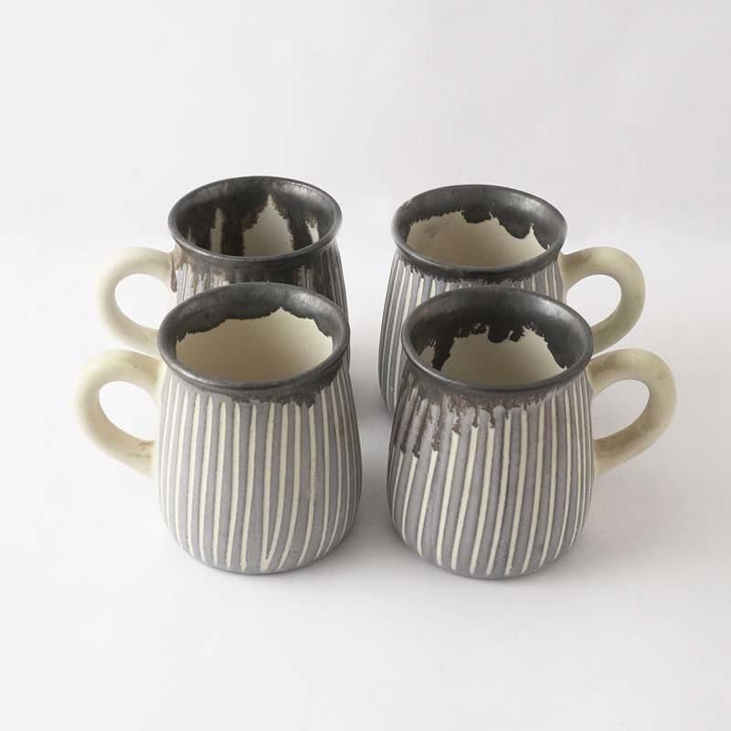 Buy Otillia B&W Mugs (400 ML) - Set Of Four Mug & Tea Cup from Vaaree