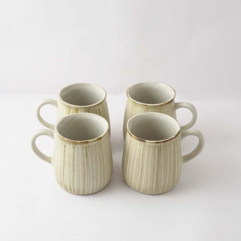 Buy Otillia Beige Mugs (400 ML) - Set Of Four Mug & Tea Cup from Vaaree