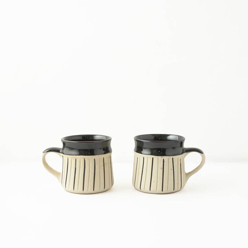 Buy Paige Striped Mug (Black) - Set Of Two Mug & Tea Cup from Vaaree