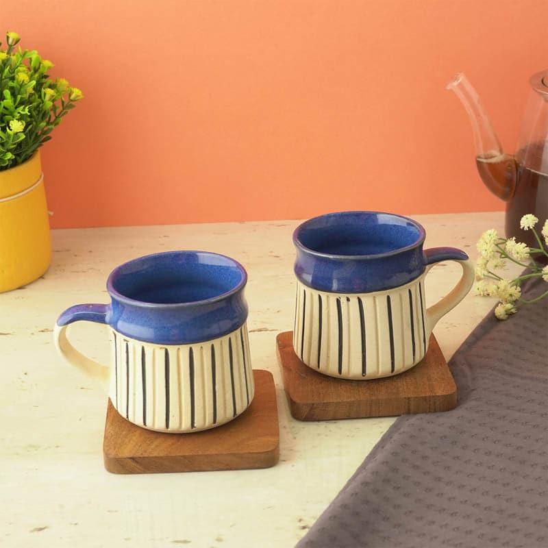 Buy Paige Striped Mug (Blue) - Set Of Two Mug & Tea Cup from Vaaree