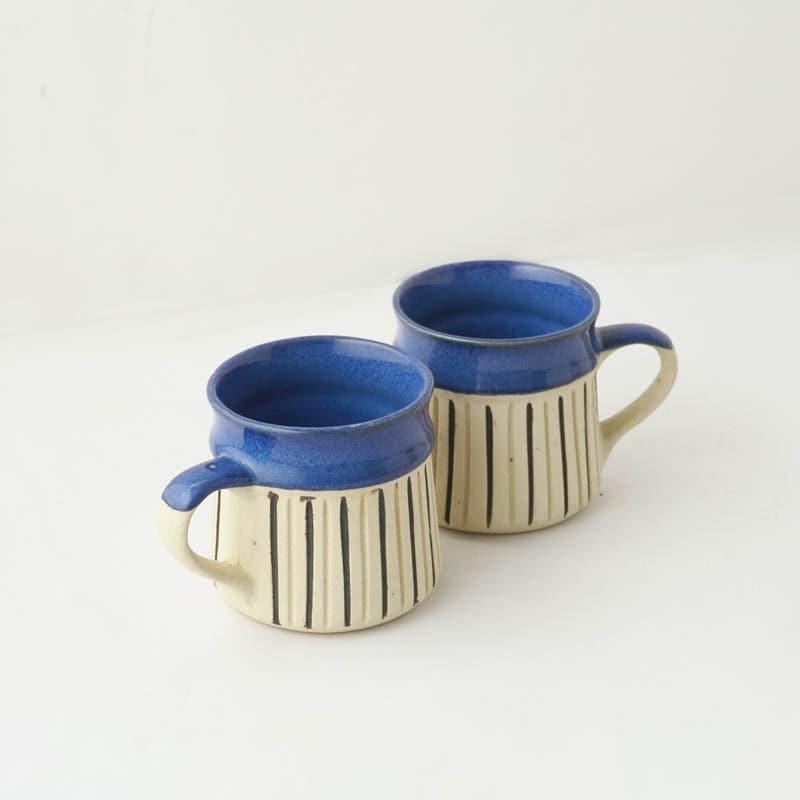 Buy Paige Striped Mug (Blue) - Set Of Two Mug & Tea Cup from Vaaree