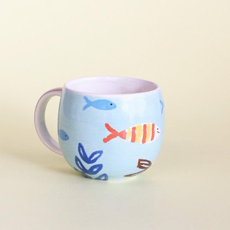 Mug & Tea Cup - Peek A Boo Handpainted Ceramic Mug - Fish