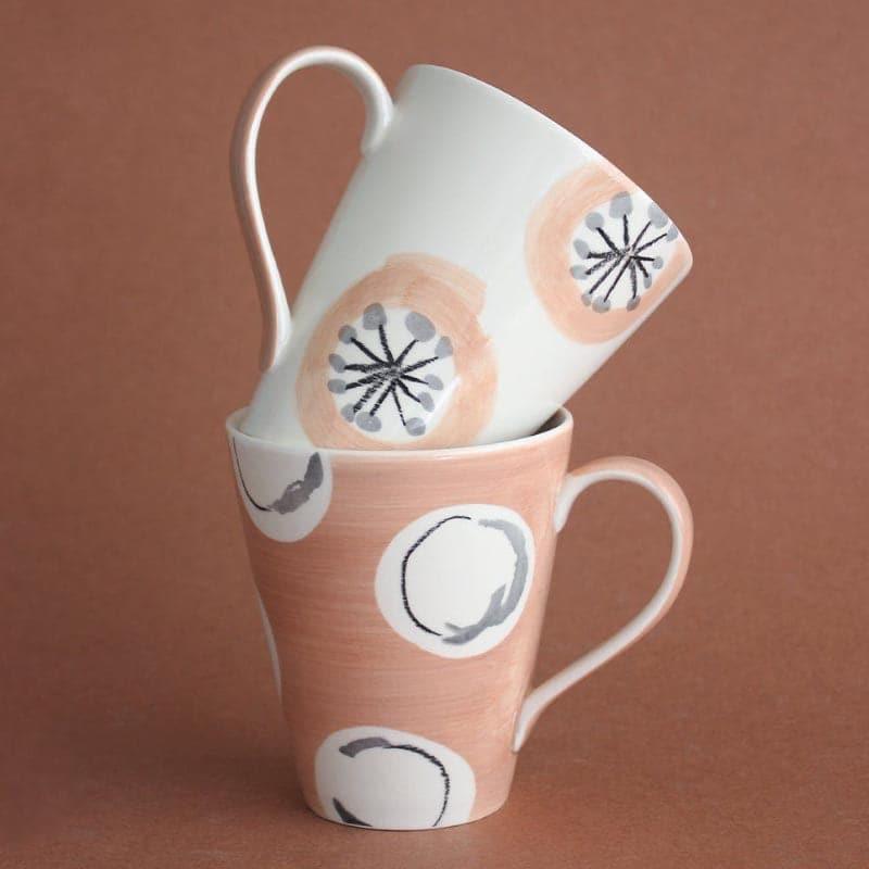 Buy Persimmon Handpainted Ceramic Mugs - Set Of 2 Mug & Tea Cup from Vaaree