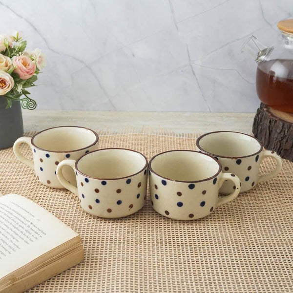 Mug & Tea Cup - Polka Dot Boho Mug - Set Of Four