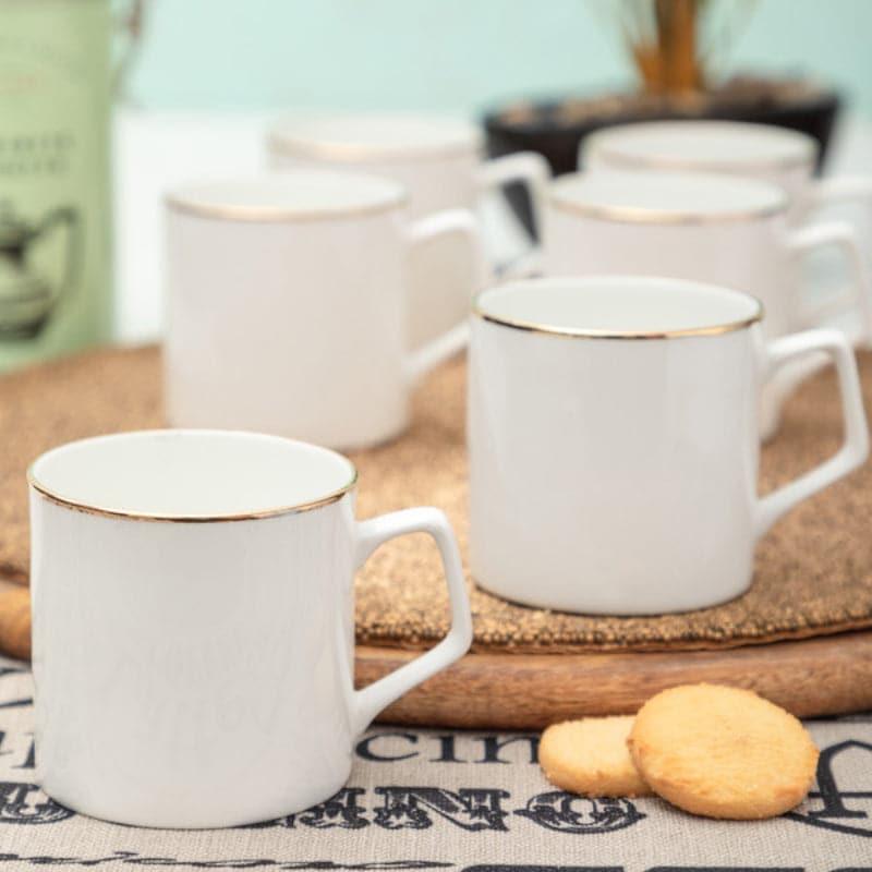 Buy Quenna Goldline Mug (240 ML) - Set Of Six Mug & Tea Cup from Vaaree