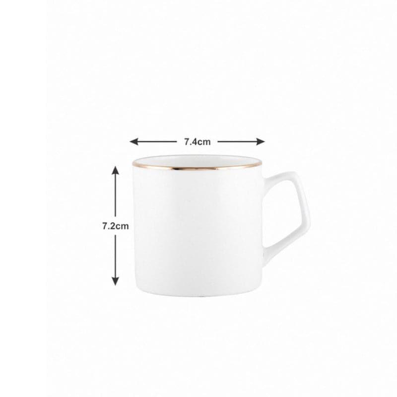 Mug & Tea Cup - Quenna Goldline Mug (240 ML) - Set Of Six