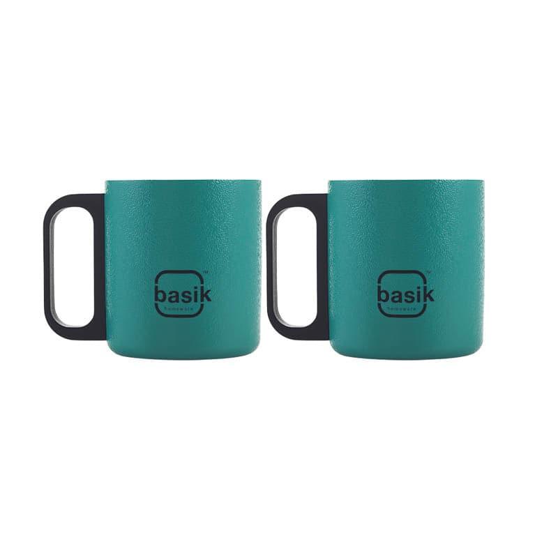 Mug & Tea Cup - Raya Stainless Steel Mug (Green) - Set Of Two