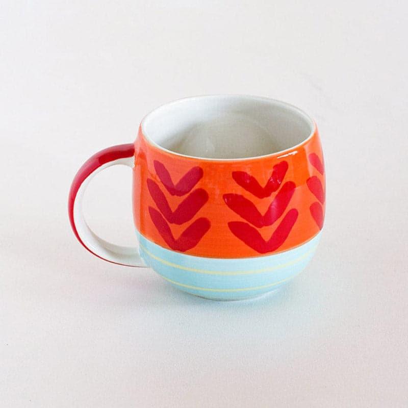 Mug & Tea Cup - Red Coral Handpainted Ceramic Mug