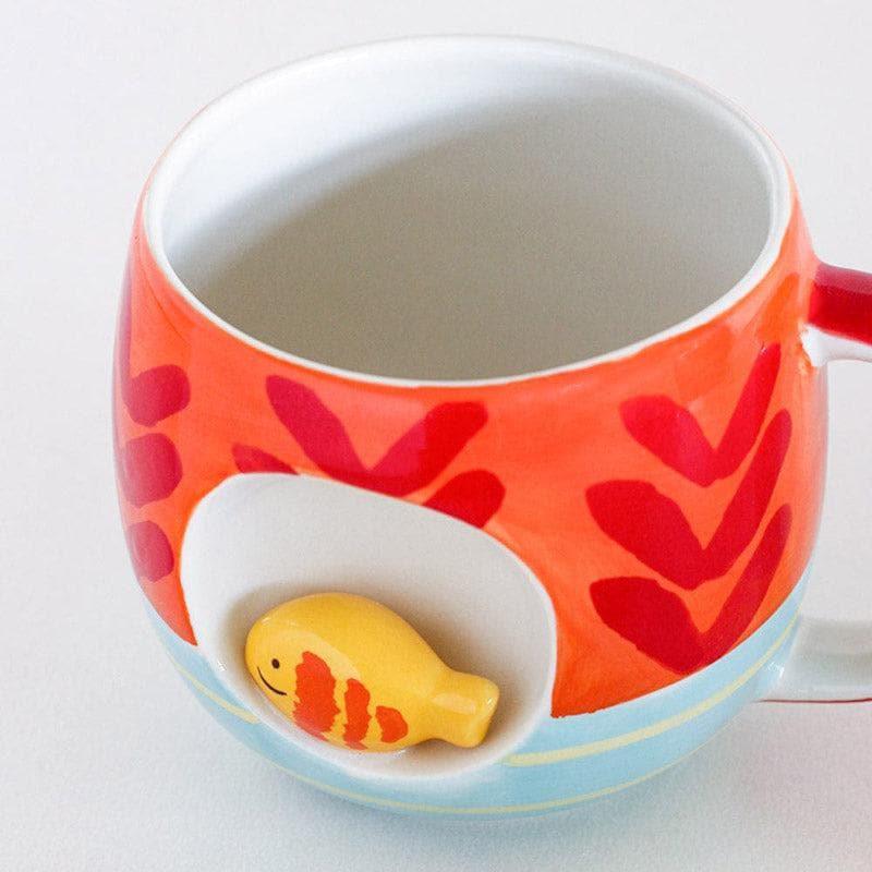 Mug & Tea Cup - Red Coral Handpainted Ceramic Mug