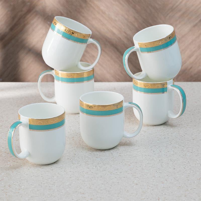 Buy Rigva Goldo Aqua Mug (260 ML) - Set Of Six Mug & Tea Cup from Vaaree