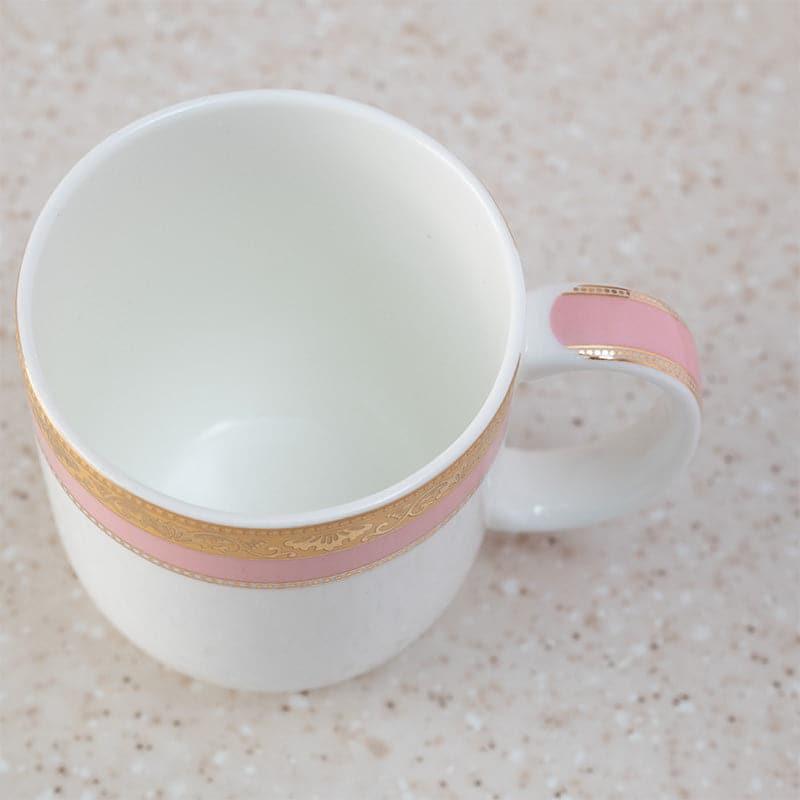 Mug & Tea Cup - Rigva Goldo Pink Mug (260 ML) - Set Of Six