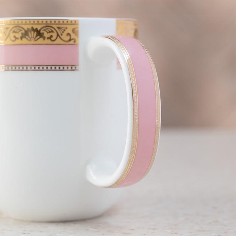 Mug & Tea Cup - Rigva Goldo Pink Mug (260 ML) - Set Of Six