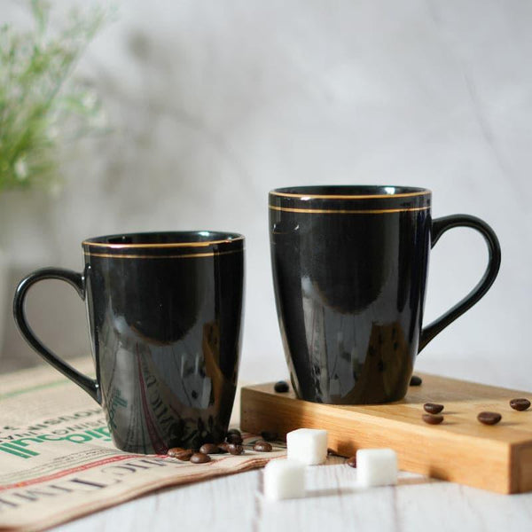 Mug & Tea Cup - Riply Sip Mug (Black) - Set Of Two