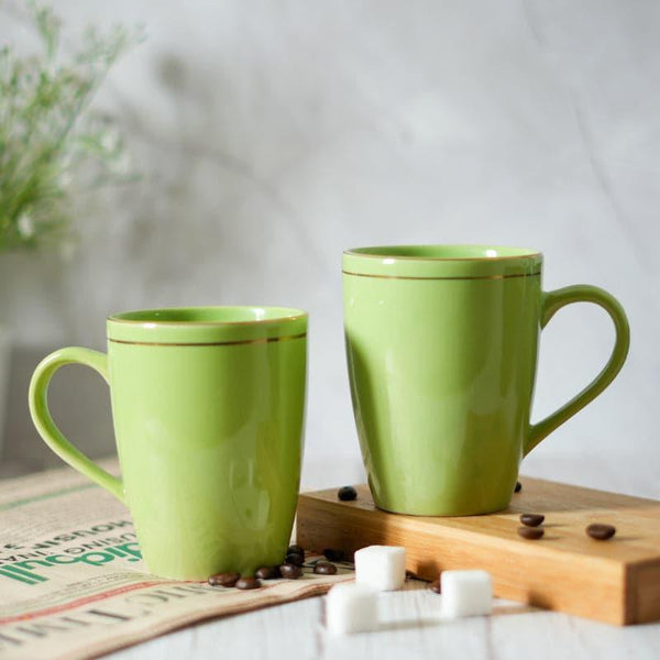 Mug & Tea Cup - Riply Sip Mug (Green) - Set Of Two